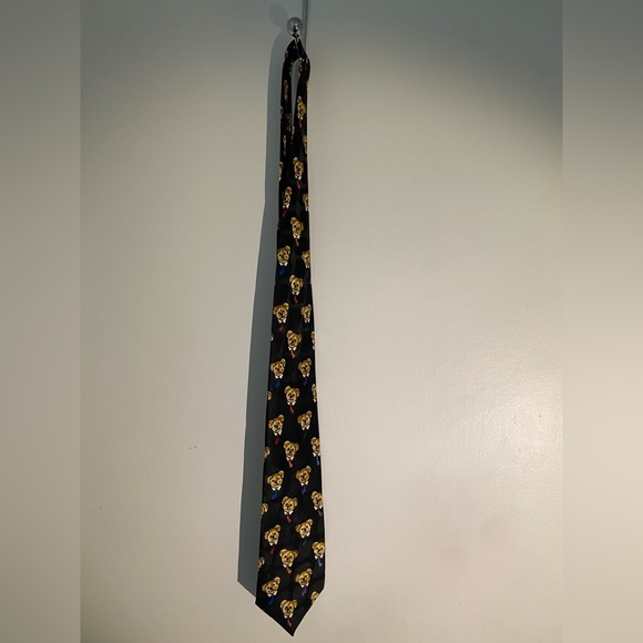 Men’s New Teddy Bear Polyester Tie - Picture 2 of 3